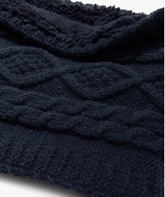 echarpe snood torsadee avec doublure sherpa fille bleu standard foulards echarpes et gantsE191801_2
