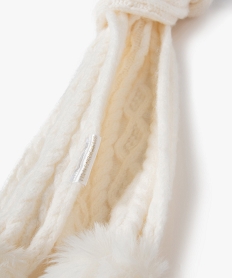 echarpe a maille fantaisie et pompons doux fille - lulucastagnette beige standard foulards echarpes et gantsE192001_3