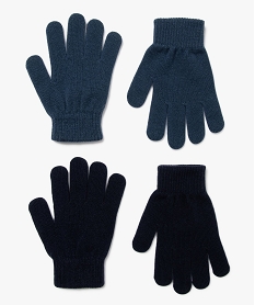 GEMO Gants garçon unis (lot de 2 paires) bleu standard