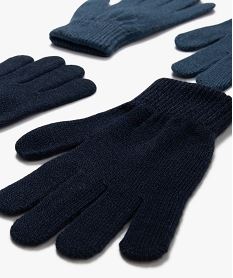 gants garcon unis (lot de 2 paires) bleu standard foulards echarpes et gantsE193601_2