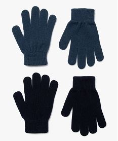 gants garcon unis (lot de 2 paires) bleu standard foulards echarpes et gantsE193601_3