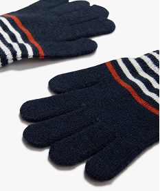 gants a rayures en maille douce garcon - lulucastagnette bleuE193901_2