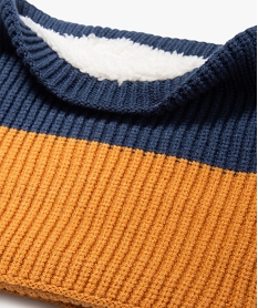 echarpe snood bicolore doublee sherpa garcon bleu standard foulards echarpes et gantsE194001_2