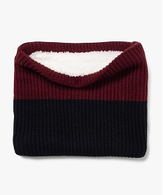 GEMO Echarpe snood bicolore doublée sherpa garçon Rouge