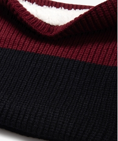 echarpe snood bicolore doublee sherpa garcon rouge foulards echarpes et gantsE194101_2