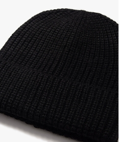 bonnet en maille cotelee fille noir standard foulards echarpes et gantsE195001_2