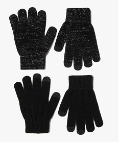 gants tactiles en maille extensible fille (lot de 2) noir standardE195301_1