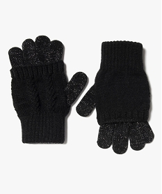 gants 2-en-1 avec mitaines fille noir standardE195401_1