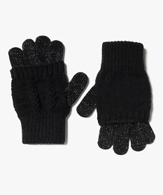 GEMO Gants 2-en-1 avec mitaines fille noir standard