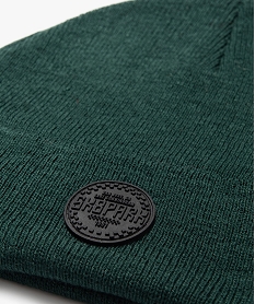 bonnet en fine maille unie a revers garcon vert standard foulards echarpes et gantsE196301_2