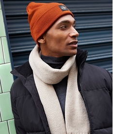 GEMO Bonnet en maille avec large revers homme Orange