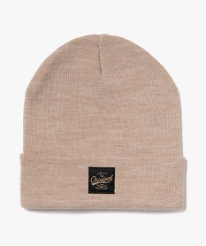 bonnet en maille avec large revers homme beige chapeaux casquettes et bonnetsE197201_3