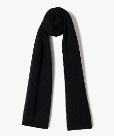 echarpe homme chinee en maille torsadee noir standard foulard echarpes et gantsE197601_1