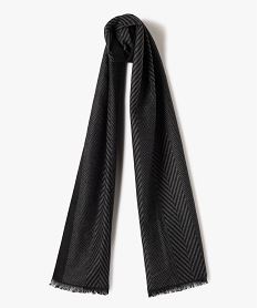 echarpe fine a motif chevrons homme gris standard foulard echarpes et gantsE198001_3
