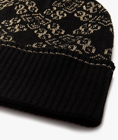 bonnet en maille avec motifs pailletes femme noir standardE198401_2