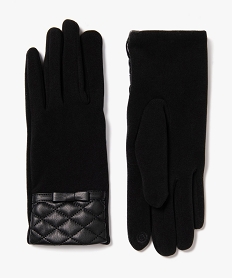 gants tactiles avec poignet matelasse femme noir standardE199901_1