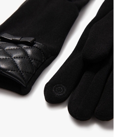 gants tactiles avec poignet matelasse femme noir standardE199901_2