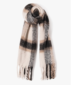 echarpe plaid a carreaux femme[missing] noir standard bonnets echarpes gantsE202201_2