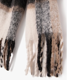 echarpe plaid a carreaux femme[missing] noir standard bonnets echarpes gantsE202201_4