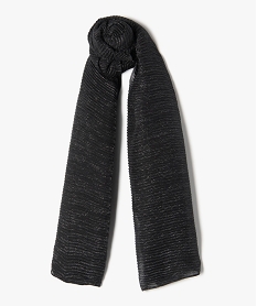 GEMO Foulard pailleté en maille gaufrée femme noir standard