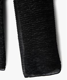 foulard paillete en maille gaufree femme noir standard foulardsE203301_4