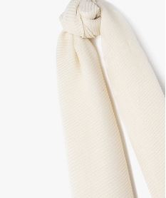 foulard paillete en maille gaufree femme beige standard foulardsE203401_4