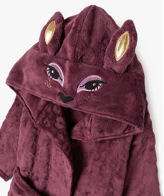 robe de chambre en velours a motif biche fille violetE205601_2