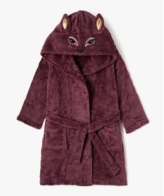 robe de chambre en velours a motif biche fille violetE205601_3