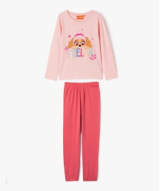 GEMO Pyjama à manches longues avec motif pailleté fille - Pat Patrouille Rose