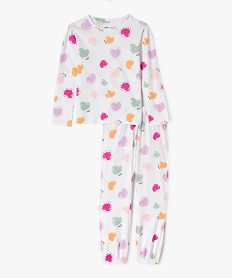 GEMO Pyjama en coton à motifs coeurs multicolores fille Imprimé