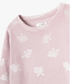 pyjama en velours avec motifs lapins fille violetE207001_2