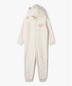 GEMO Combinaison pyjama à capuche à motifs pailletés fille Beige