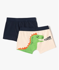 GEMO Boxer à motifs dinosaures garçon (lot de 2) Bleu