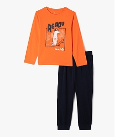 GEMO Pyjama bicolore avec motif skate garçon Orange