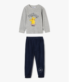 pyjama en velours avec motifs pikachu fille - pokemon grisE210501_1