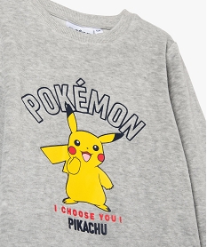 pyjama en velours avec motifs pikachu fille - pokemon grisE210501_2