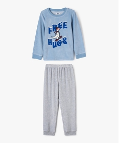 GEMO Pyjama en velours bicolore imprimé fantaisie garçon Bleu