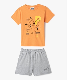 pyjashort garcon bicolore avec motif pikachu - pokemon orangeE211201_1