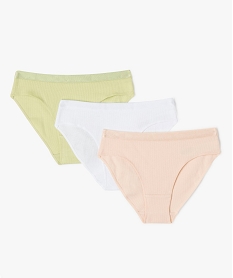 GEMO Culottes unies avec ceinture satinée fille (lot de 3) Multicolore