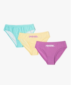 GEMO Culottes imprimées en coton stretch fille (lot de 3) Multicolore