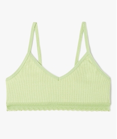 brassiere a fines bretelles en maille cotelee fille vertE213101_1