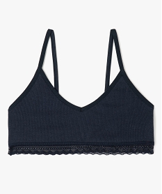 GEMO Brassière à fines bretelles en maille côtelée fille navy