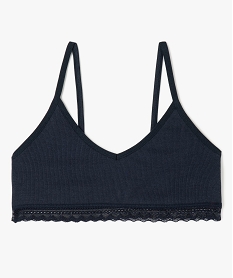 brassiere a fines bretelles en maille cotelee fille bleuE213201_1