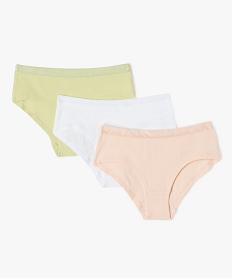 GEMO Shorties unis avec ceinture satinée fille (lot de 3) Multicolore