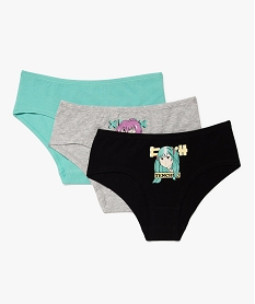 GEMO Shorties à motif manga en coton extensible fille (lot de 3) Multicolore