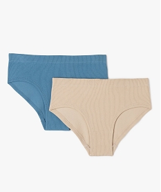 GEMO Shorty uni en maille côtelée fille (lot de 2) coloris assortis