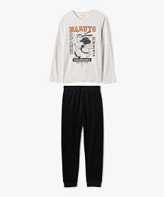 GEMO Pyjama en velours à motif manga garçon - Naruto Gris
