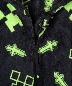 combinaison pyjama imprimee a capuche garcon - minecraft noirE220901_2