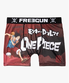 GEMO Boxer homme microfibre imprimé One Piece - Freegun Brun