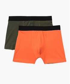 GEMO Boxer uni en coton extensible homme (lot de 2) Vert